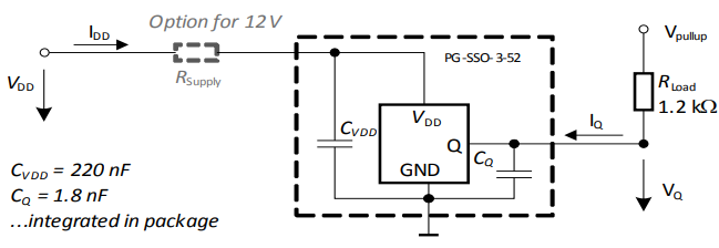 应用电路图 - Infineon Technologies TLE4959C变速箱速度传感器